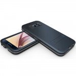 Wholesale Galaxy S6 Strong Armor Hybrid with Stand (Navy Blue)